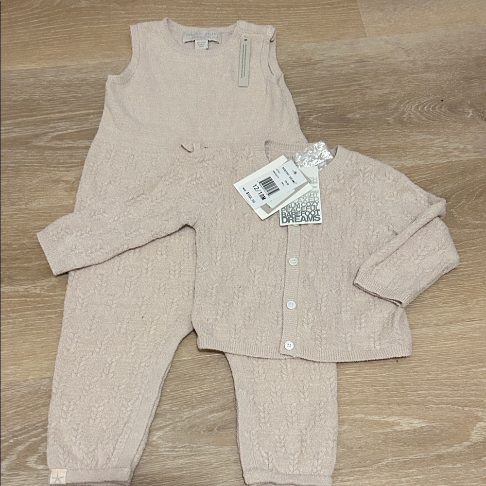 Barefoot Dreams Kids Matching Set in Soft Pink NWT